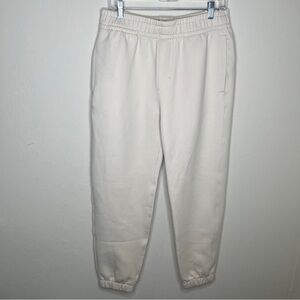 ABERCROMBIE YPB neoKNIT MAX Cinched Bottom Sweatpants Jogger Men's Medium Cream